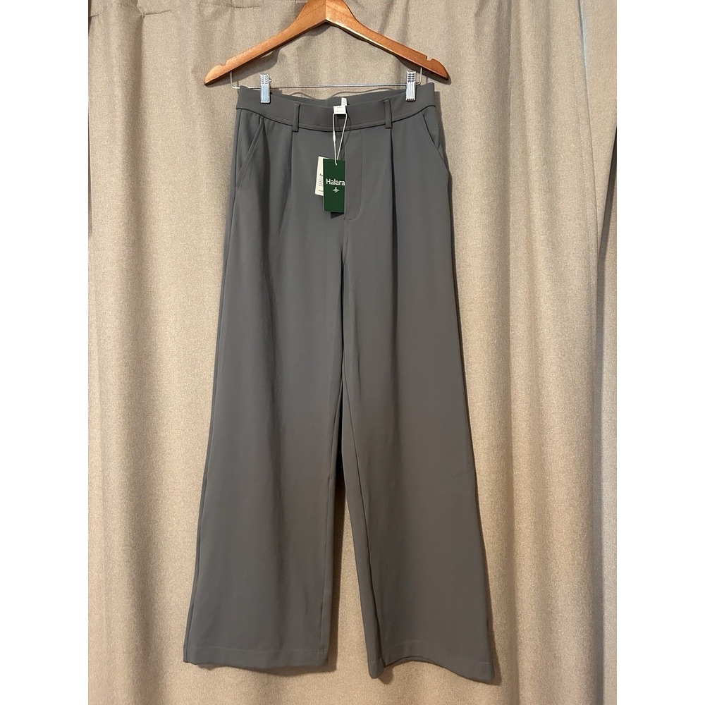 NWT Halara Flex DayStretch High Waisted Straight Leg Work Pants Silent Storm M